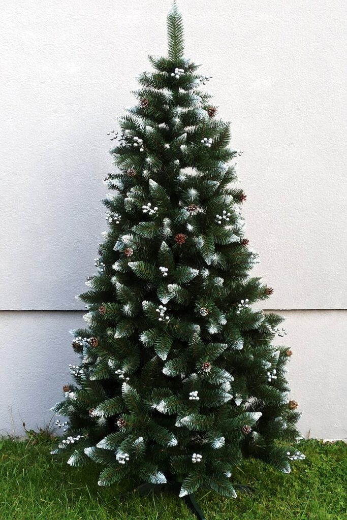Choinka Sztuczna Sosna Szyszka Diamentowa Jarzębina 220 cm