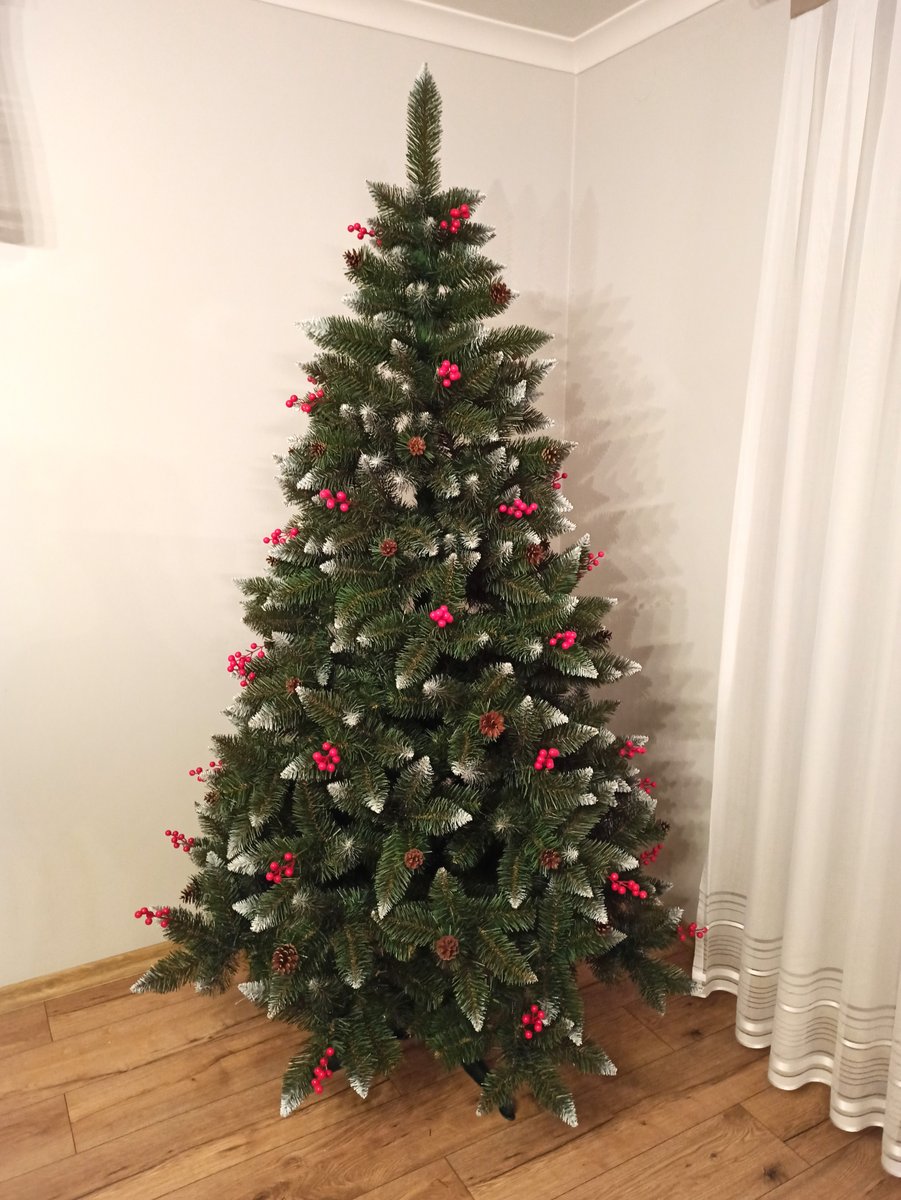 Choinka Sztuczna Sosna Szyszka Jarzębina 220 cm – zdjęcie 4